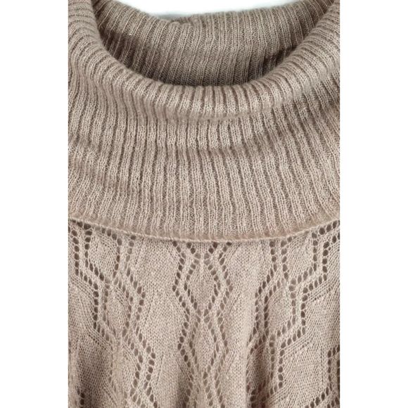 Apt 9 Brown Women's Knit Eyelet Sweater Long Sleeve Off Shoulder 2X 044 - Picture 4 of 6